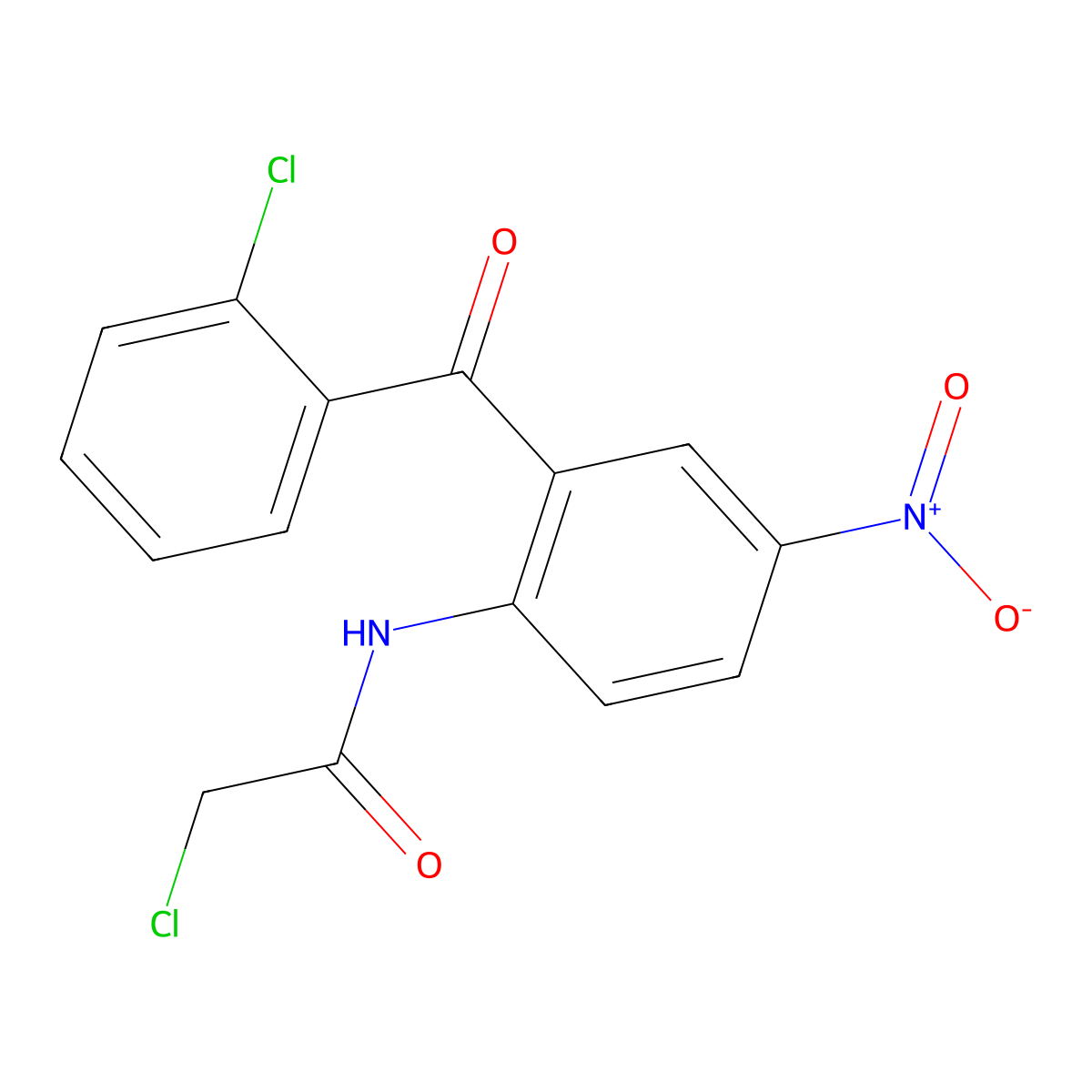 2-(2-Chloroacetamido)-5-nitro-2'-chlorobenzophenone molecular structure, CAS 180854-85-7
