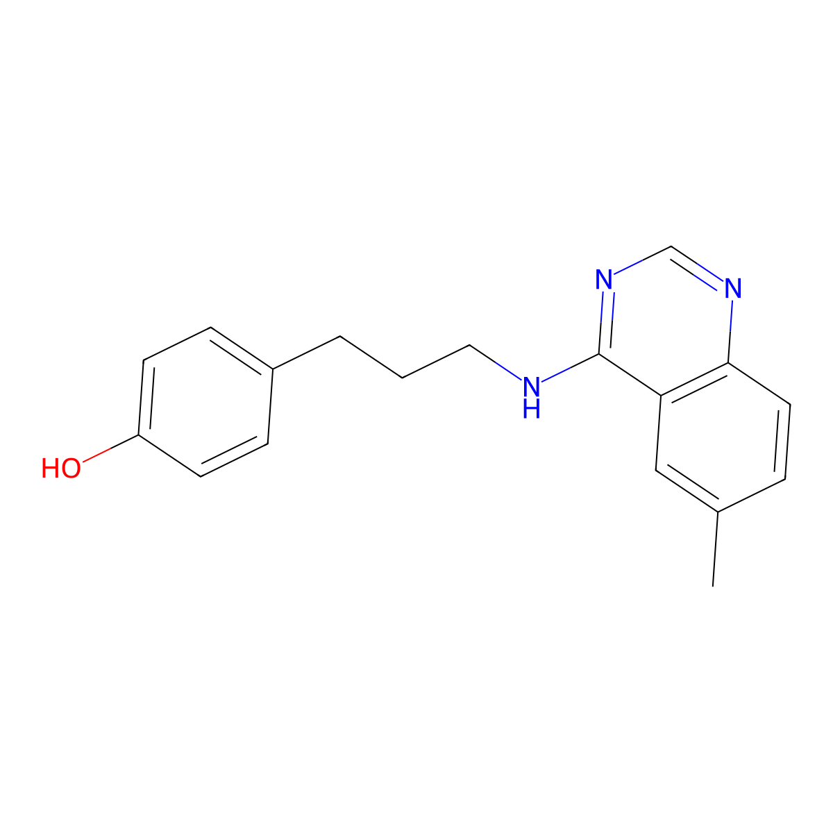4-{3-[(6-Methylquinazolin-4-yl)amino]propyl}phenol molecular structure, CAS 1808544-87-7