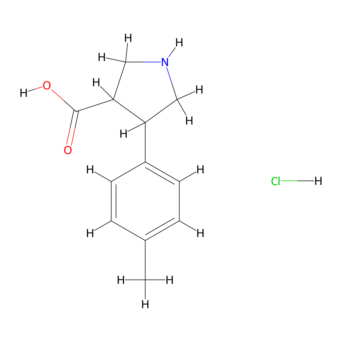 4-(4-Methylphenyl)pyrrolidine-3-carboxylic acid hydrochloride molecular structure, CAS 1808553-82-3