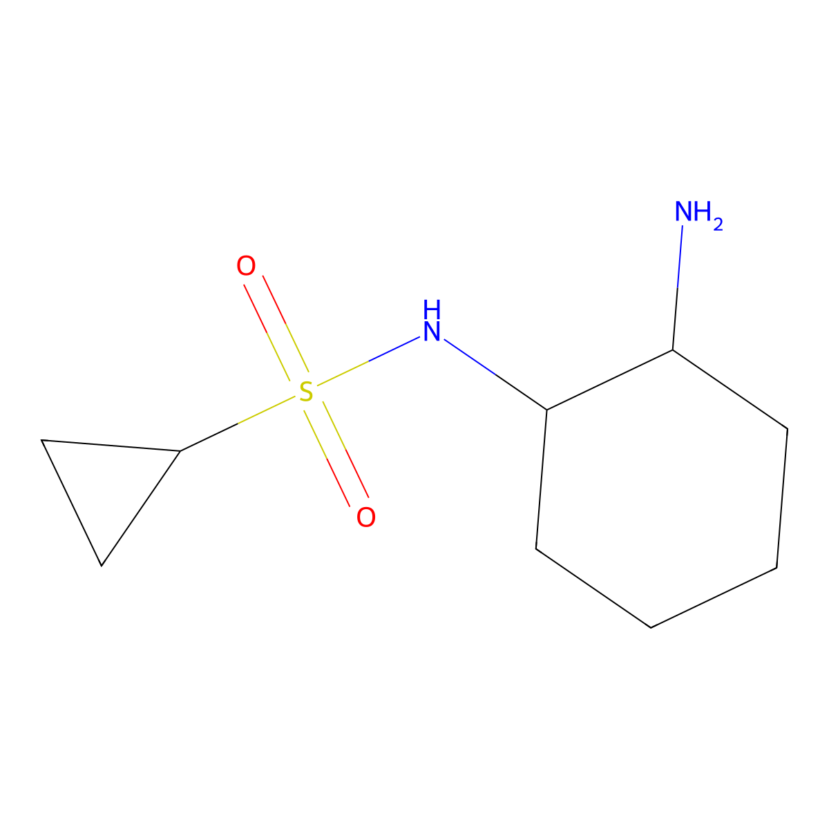 rac-N-[(1R,2R)-2-aminocyclohexyl]cyclopropanesulfonamide molecular structure, CAS 1808571-93-8