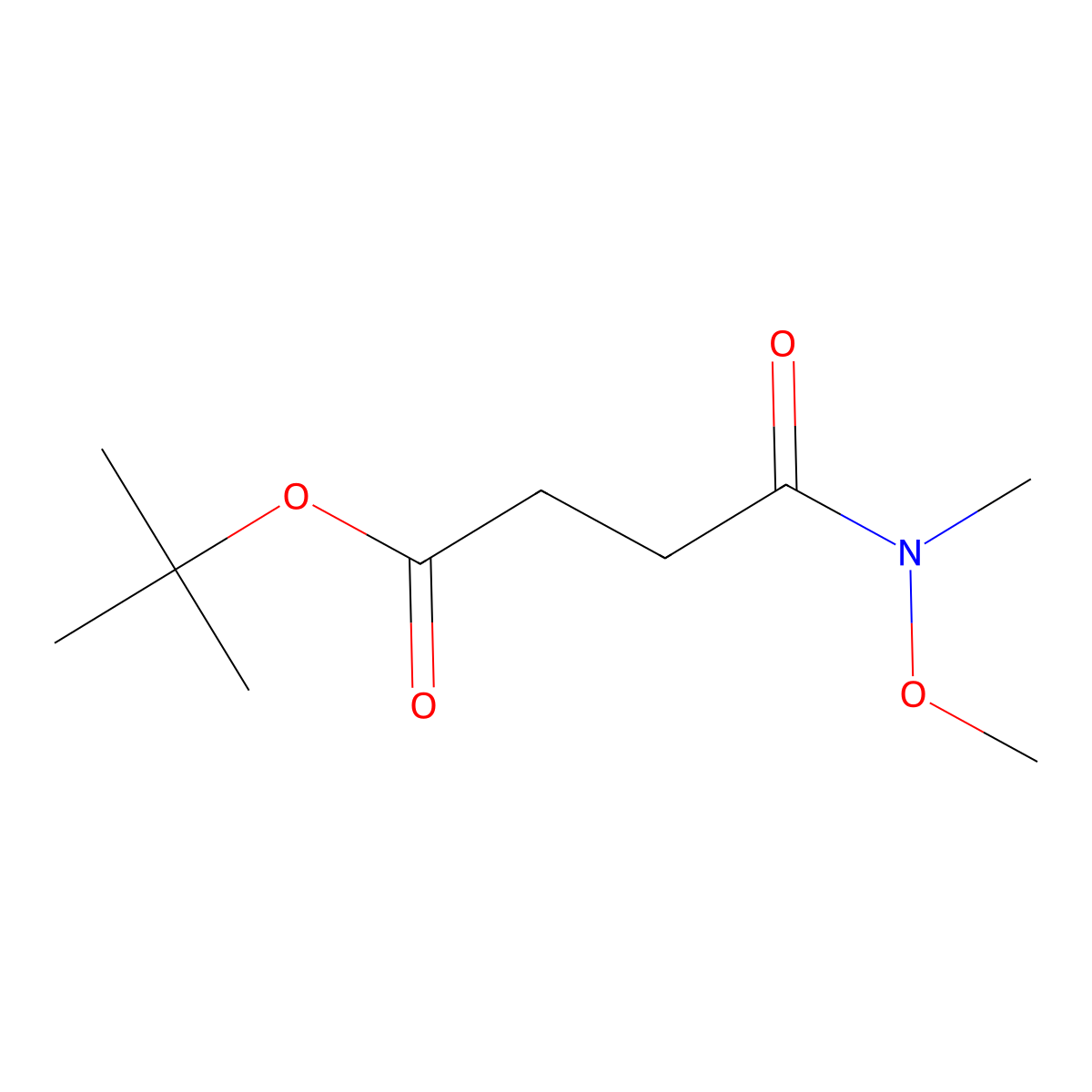 Tert-butyl 3-(methoxy(methyl)carbamoyl)propanoate molecular structure, CAS 180858-08-6