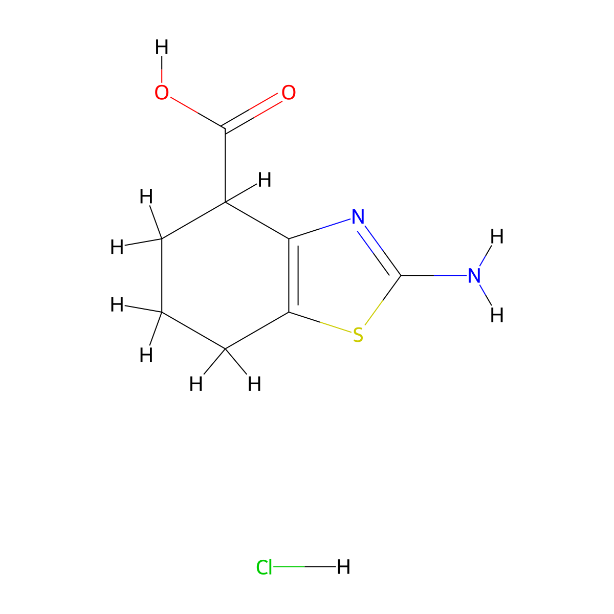 2-Amino-4,5,6,7-tetrahydro-1,3-benzothiazole-4-carboxylic acid hydrochloride molecular structure, CAS 1808580-34-8
