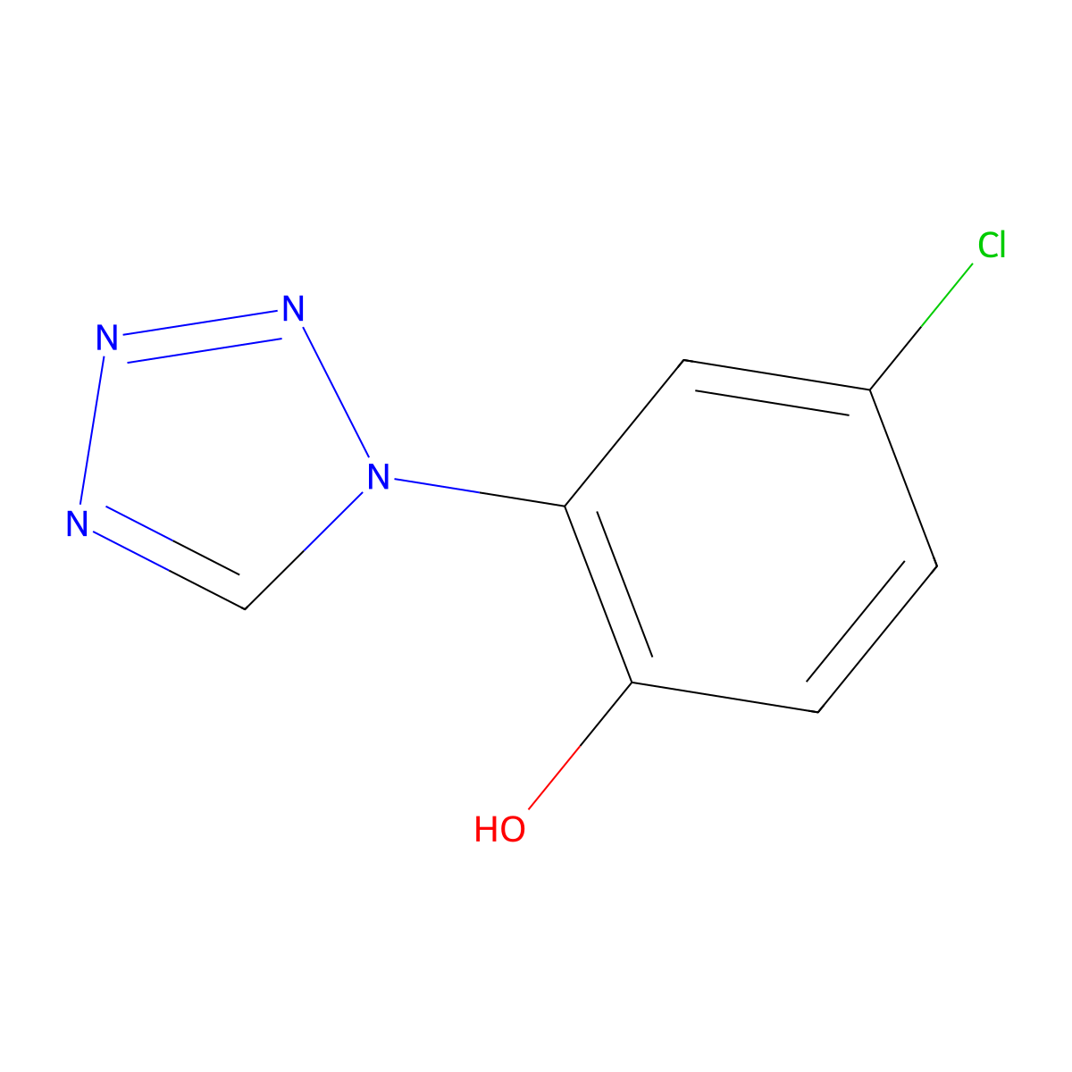 4-chloro-2-(1H-tetrazol-1-yl)phenol molecular structure, CAS 180859-20-5