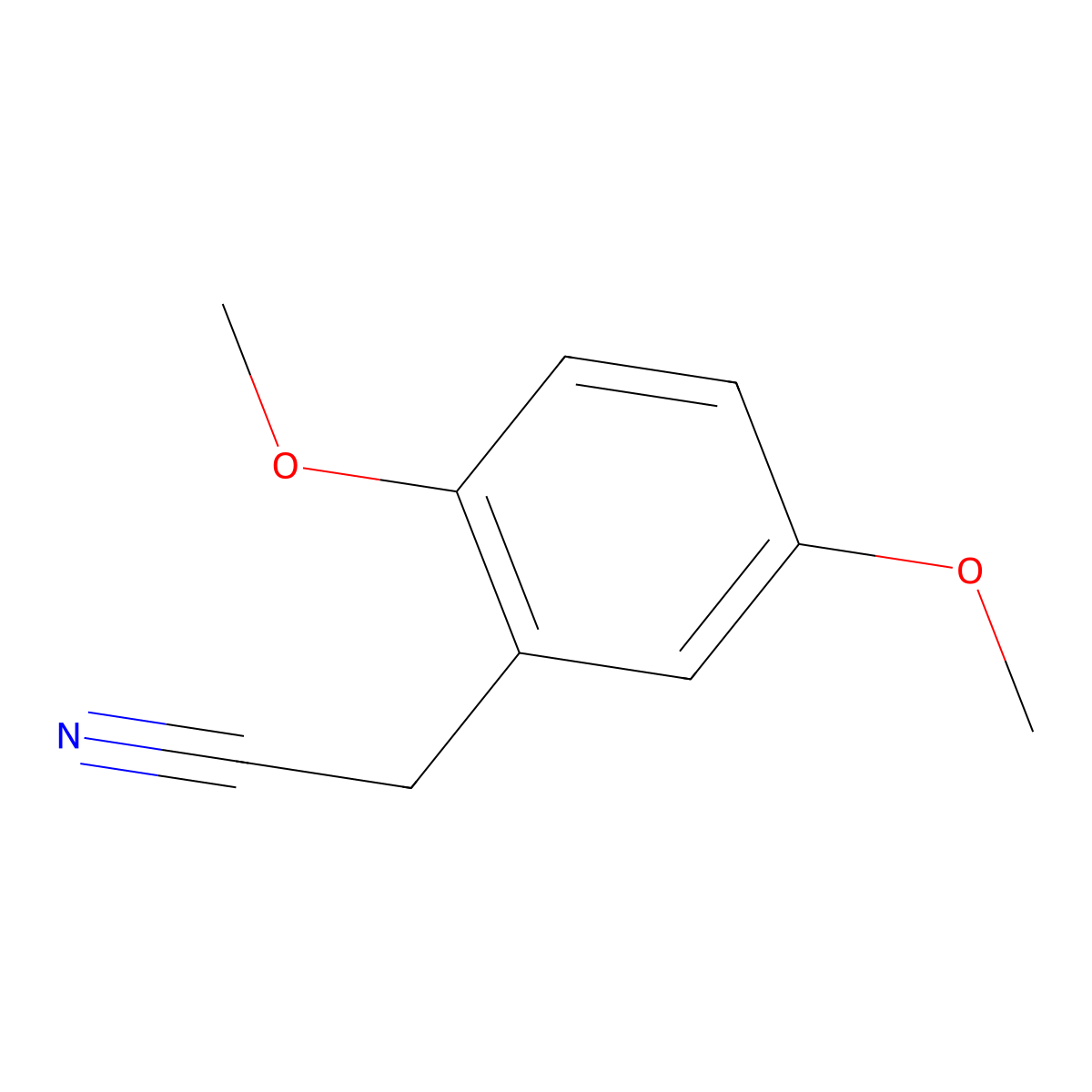 2,5-Dimethoxyphenylacetonitrile molecular structure, CAS 18086-24-3