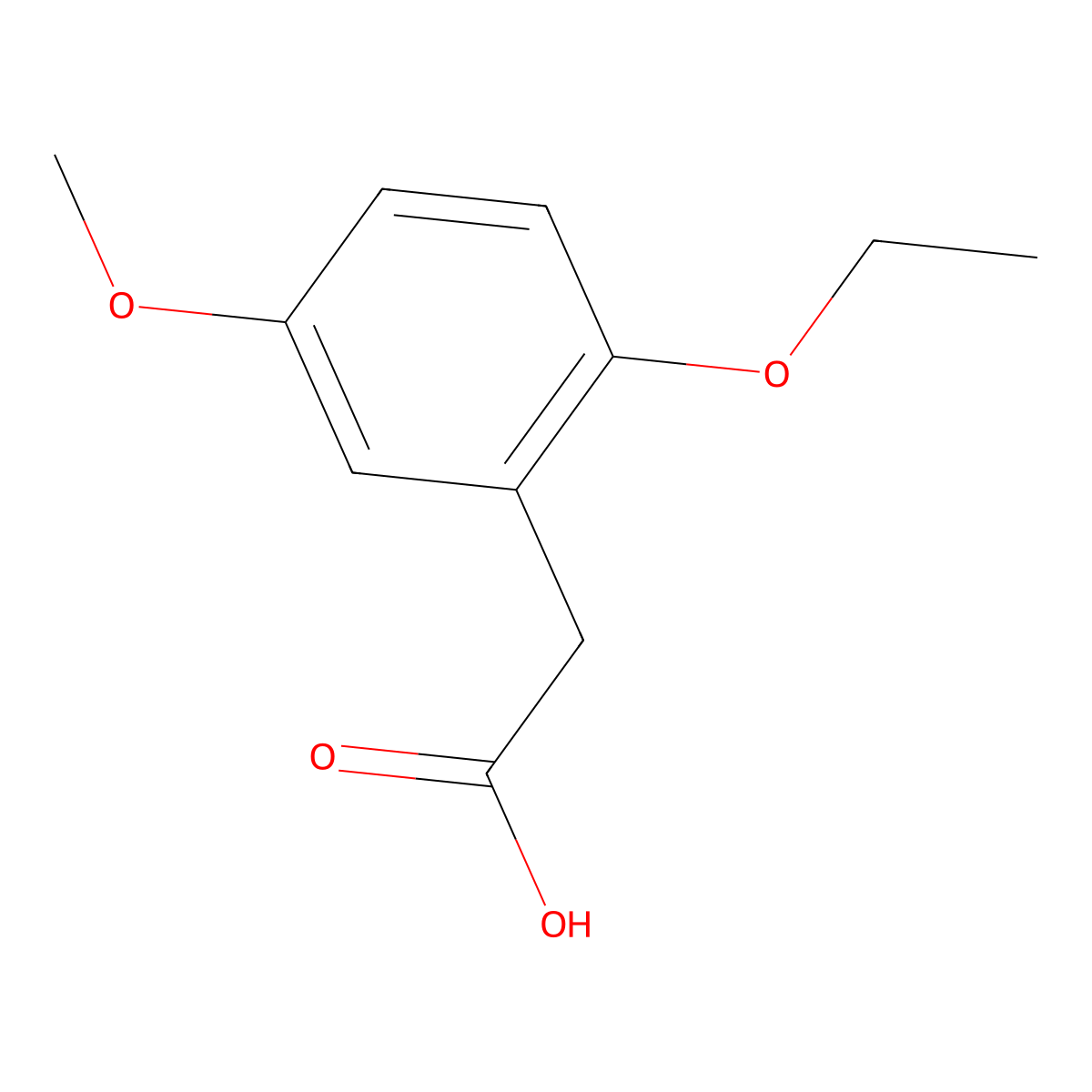 (2-Ethoxy-5-methoxyphenyl)acetic acid molecular structure, CAS 18086-33-4