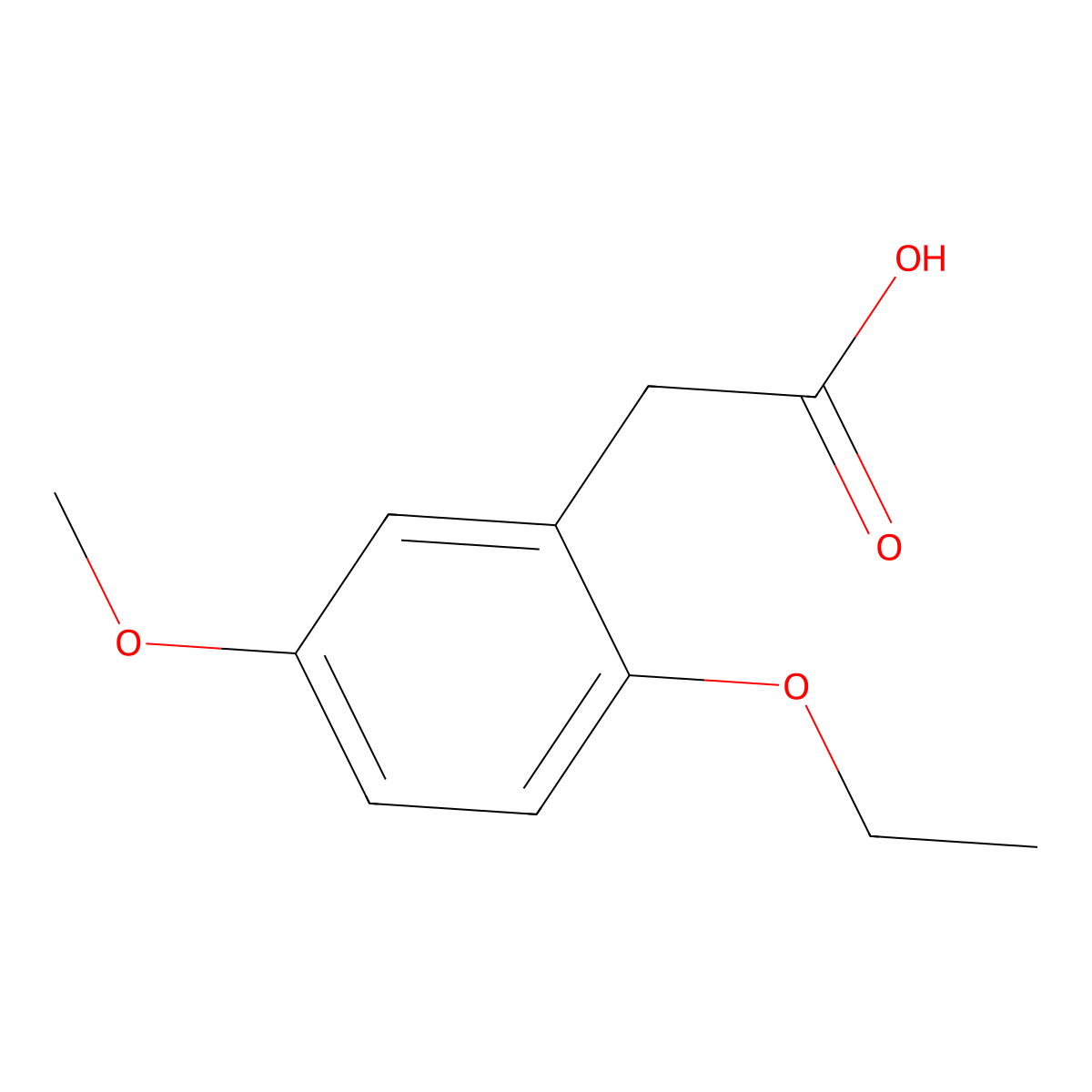 (2-Ethoxy-5-methoxyphenyl)acetic acid molecular structure, CAS 18086-33-4