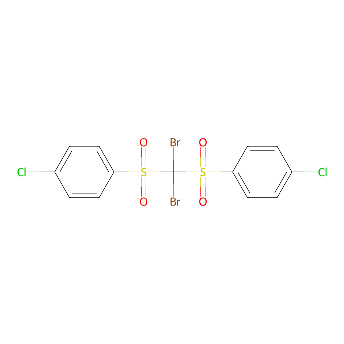 Dibromobis((4-chlorophenyl)sulfonyl)methane molecular structure, CAS 18086-99-2