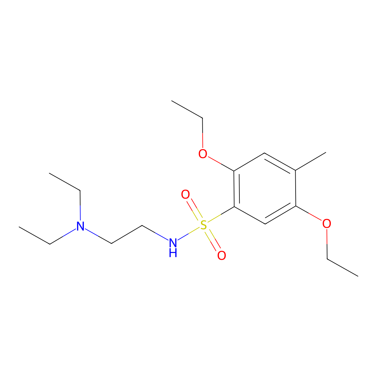 N-[2-(diethylamino)ethyl]-2,5-diethoxy-4-methylbenzene-1-sulfonamide molecular structure, CAS 1808605-57-3