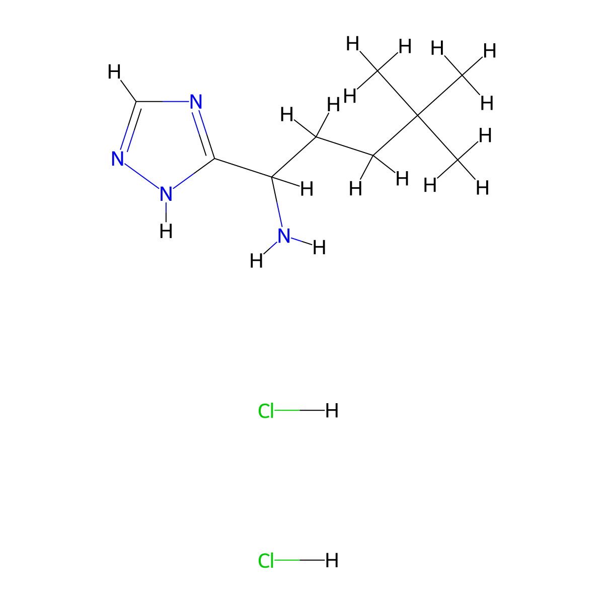 4,4-dimethyl-1-(4H-1,2,4-triazol-3-yl)pentan-1-amine dihydrochloride molecular structure, CAS 1808607-53-5