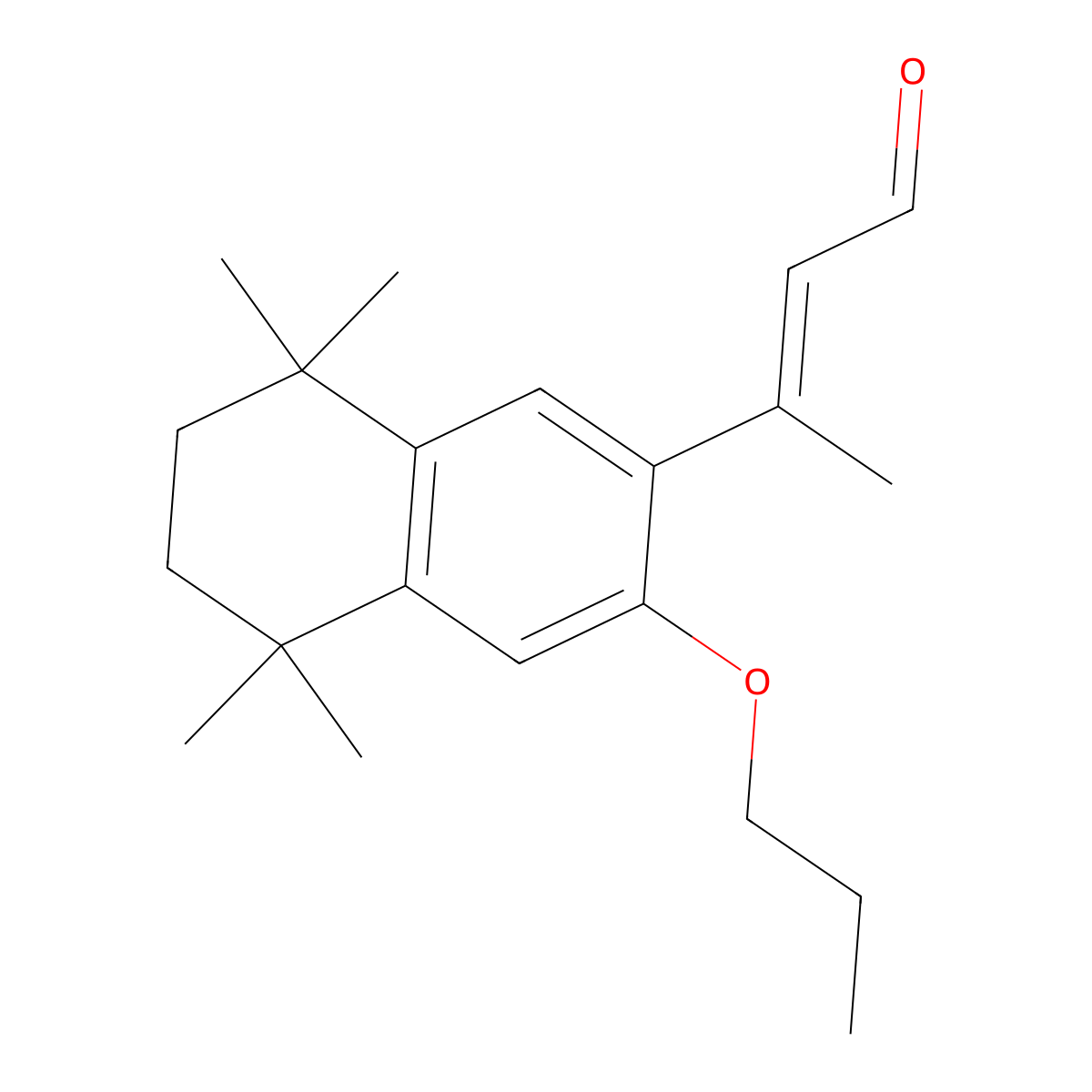 3-(5,5,8,8-Tetramethyl-3-propoxy-6,7-dihydronaphthalen-2-yl)but-2-enal molecular structure, CAS 180861-54-5