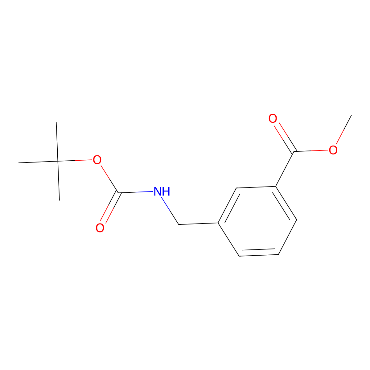 Methyl 3-(((tert-butoxycarbonyl)amino)methyl)benzoate molecular structure, CAS 180863-55-2