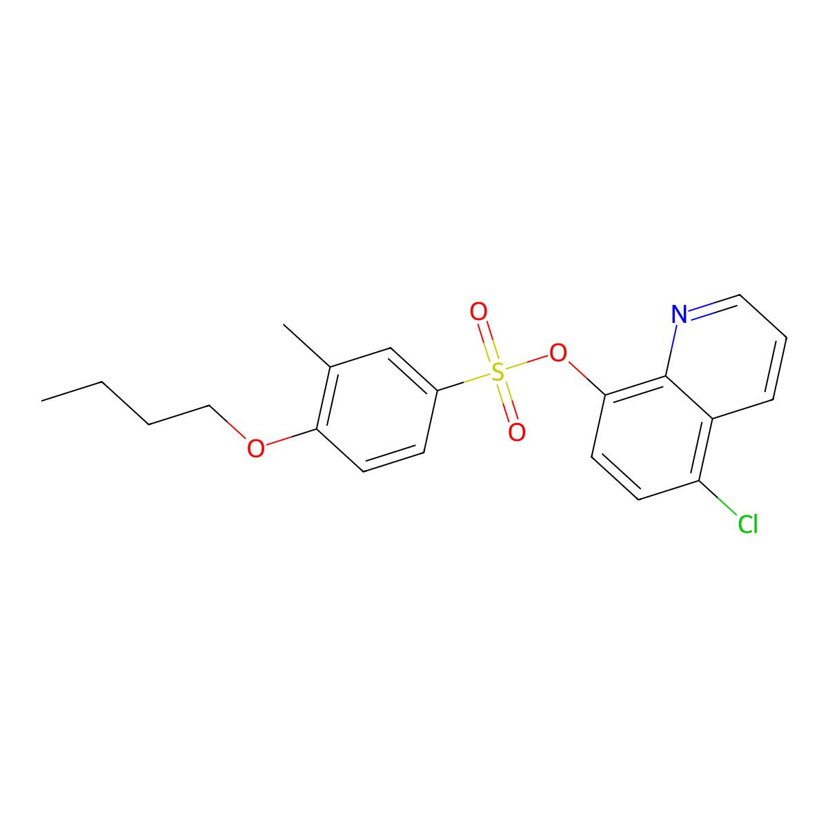 5-Chloroquinolin-8-yl 4-butoxy-3-methylbenzene-1-sulfonate molecular structure, CAS 1808634-27-6