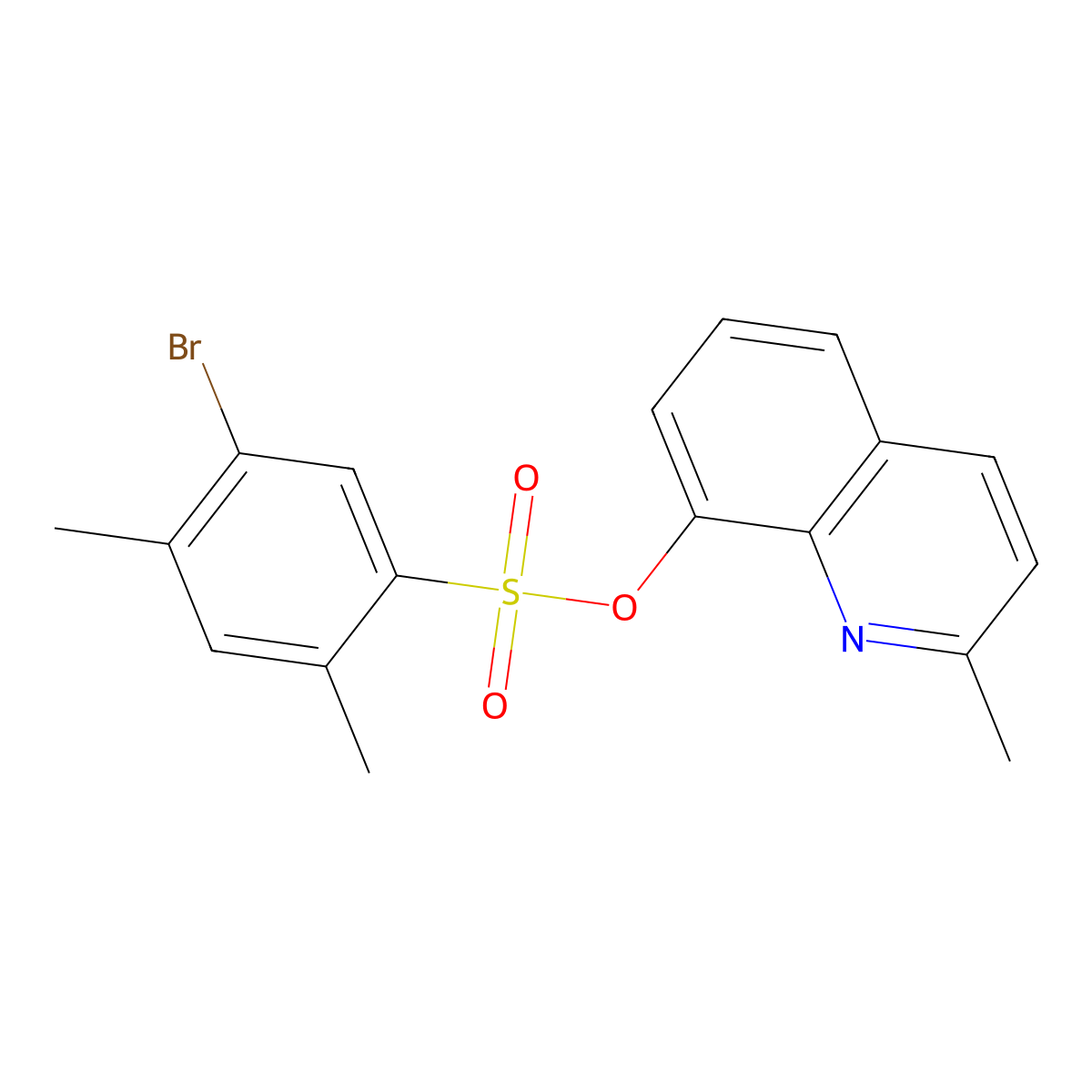 2-Methylquinolin-8-yl 5-bromo-2,4-dimethylbenzene-1-sulfonate molecular structure, CAS 1808634-33-4