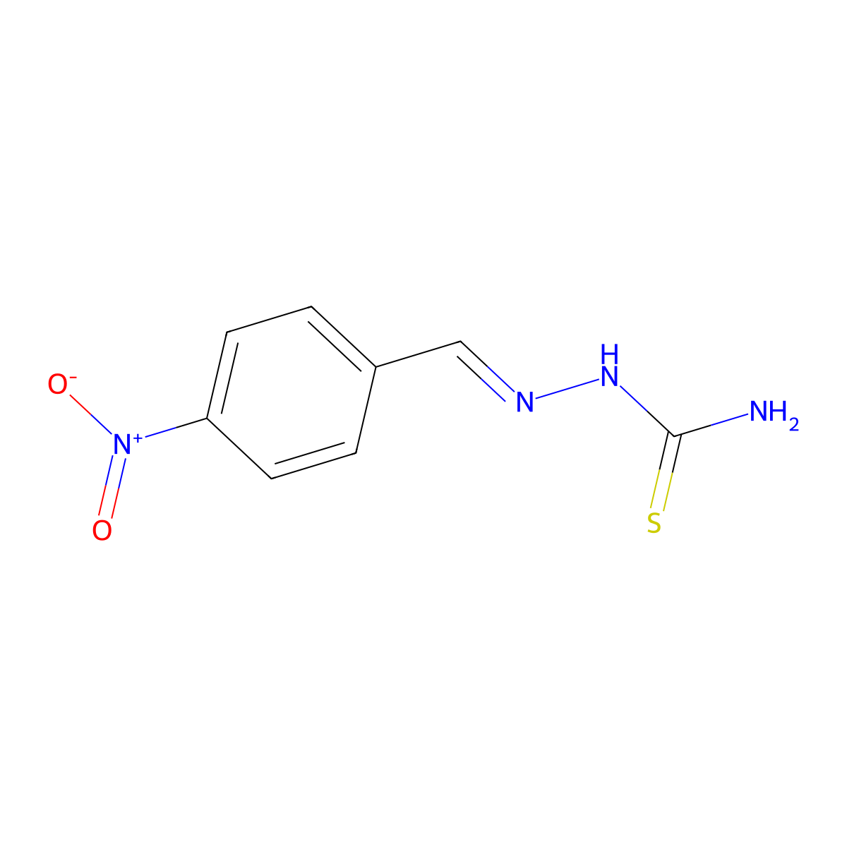 Benzaldehyde, p-nitro-, thiosemicarbazone molecular structure, CAS 180864-33-9