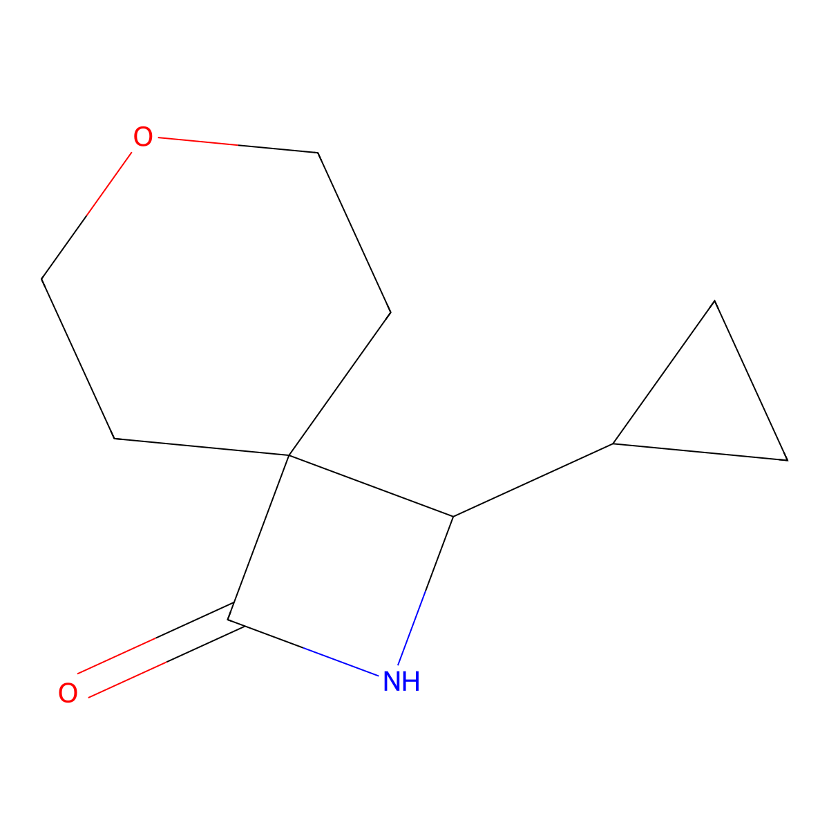 3-Cyclopropyl-7-oxa-2-azaspiro[3.5]nonan-1-one molecular structure, CAS 1808644-62-3