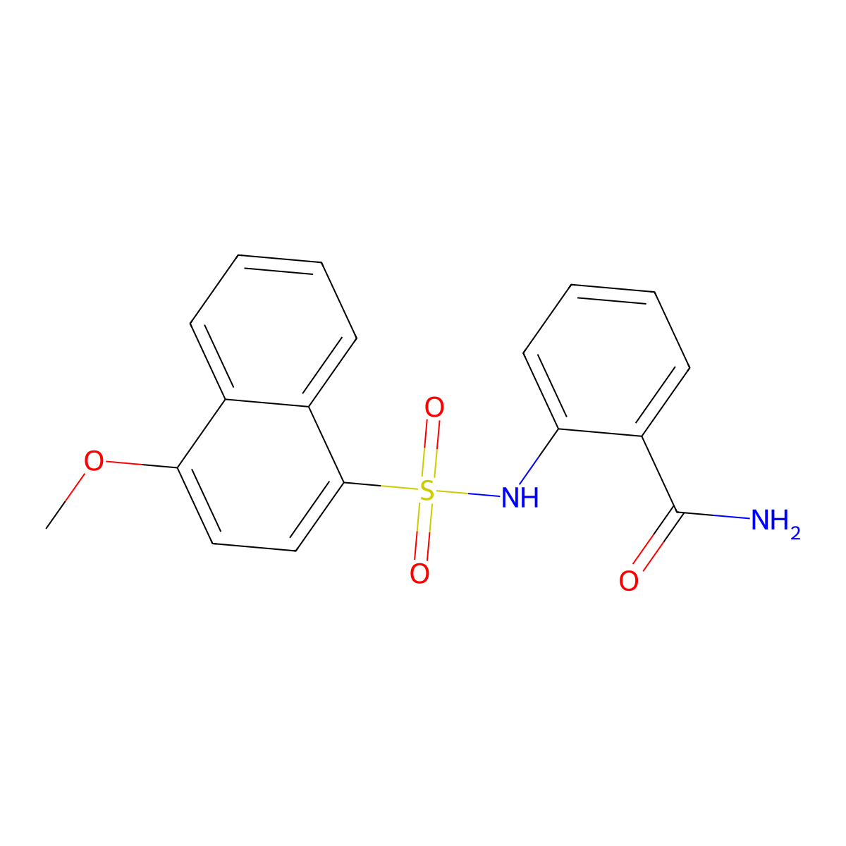 2-(4-Methoxynaphthalene-1-sulfonamido)benzamide molecular structure, CAS 1808651-94-6