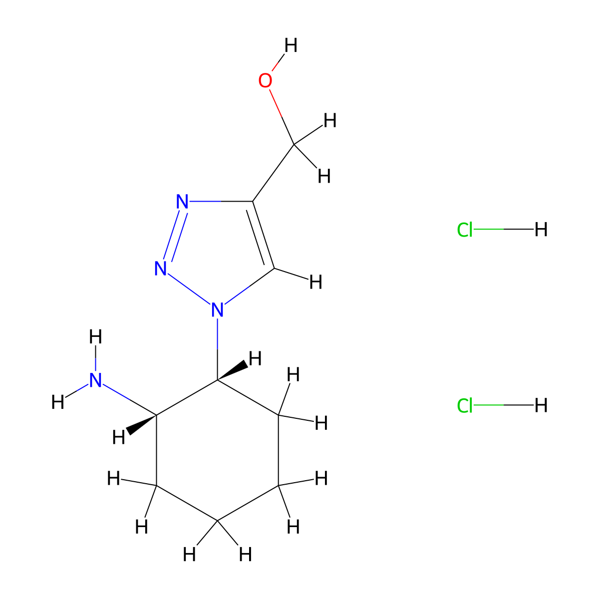{1-[(1R,2S)-2-aminocyclohexyl]-1H-1,2,3-triazol-4-yl}methanol dihydrochloride molecular structure, CAS 1808653-87-3
