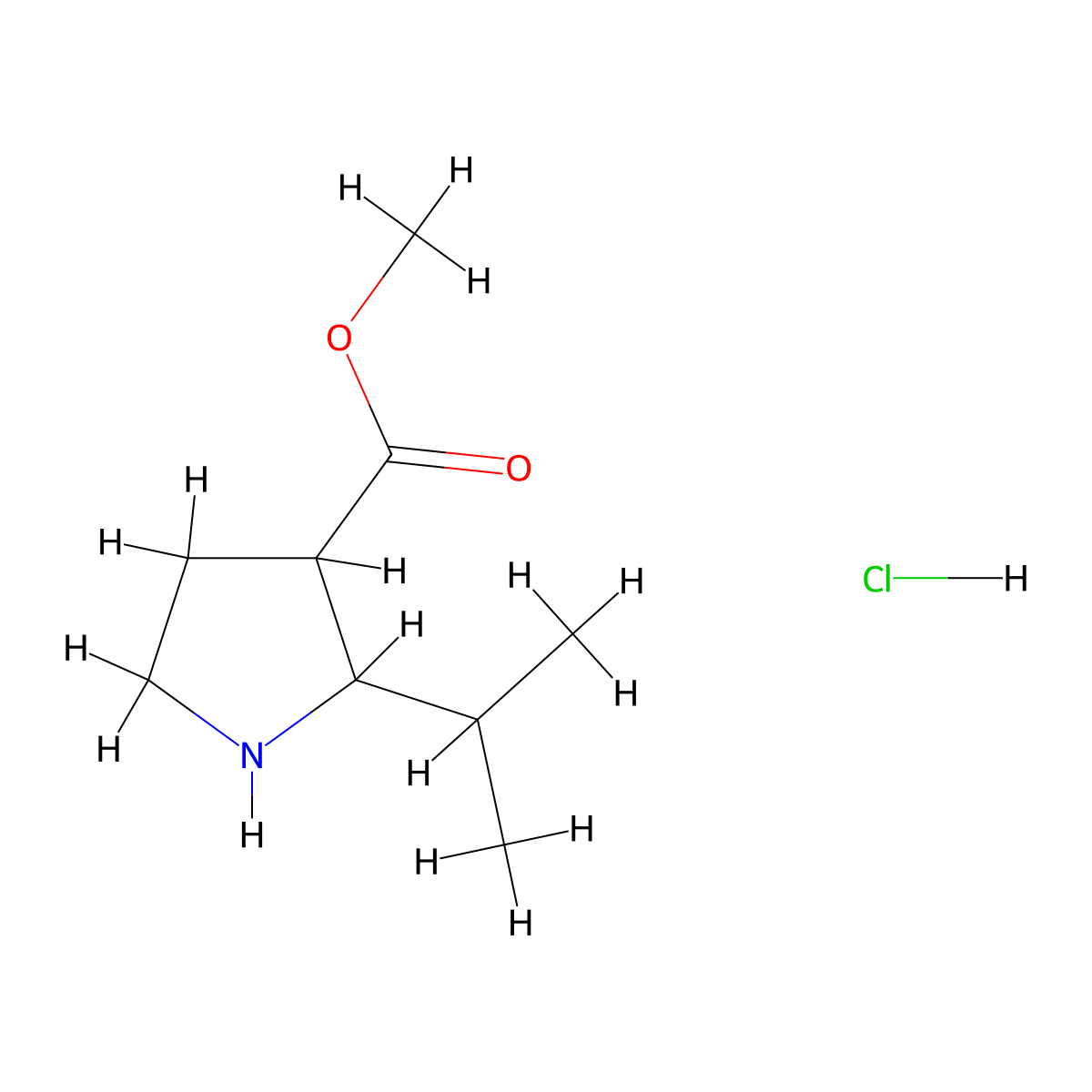 Methyl 2-(propan-2-yl)pyrrolidine-3-carboxylate hydrochloride molecular structure, CAS 1808663-80-0