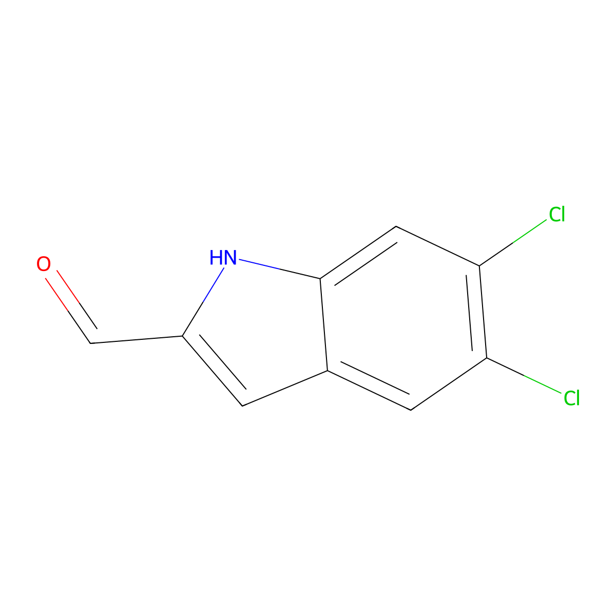 5,6-dichloro-1H-indole-2-carbaldehyde molecular structure, CAS 180868-82-0