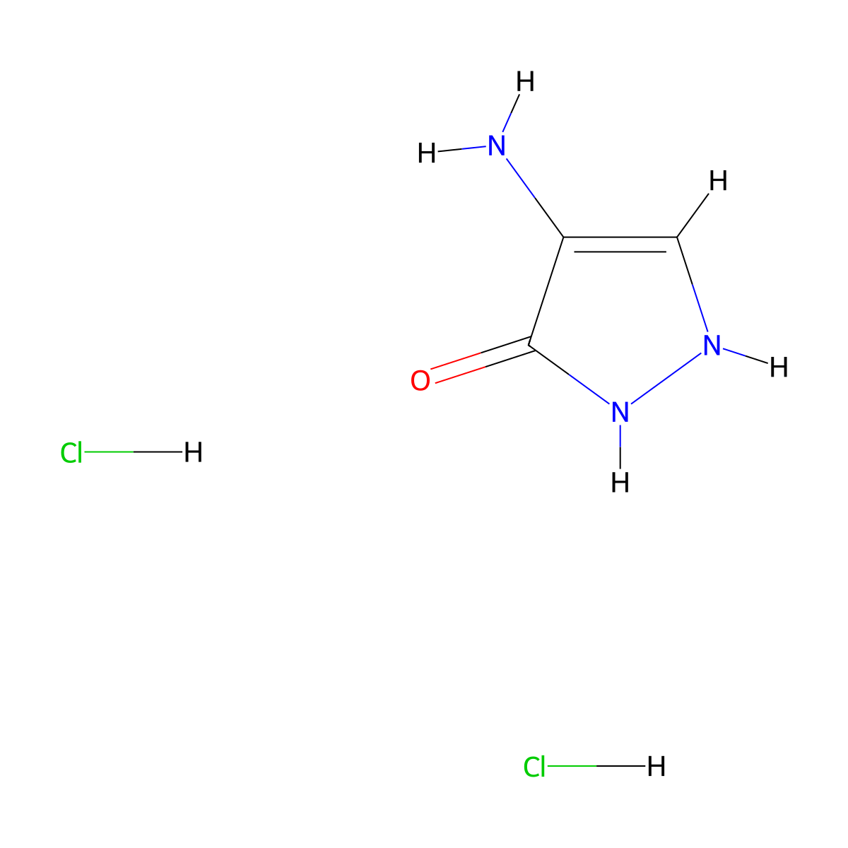4-amino-2,3-dihydro-1H-pyrazol-3-one dihydrochloride molecular structure, CAS 1808683-31-9