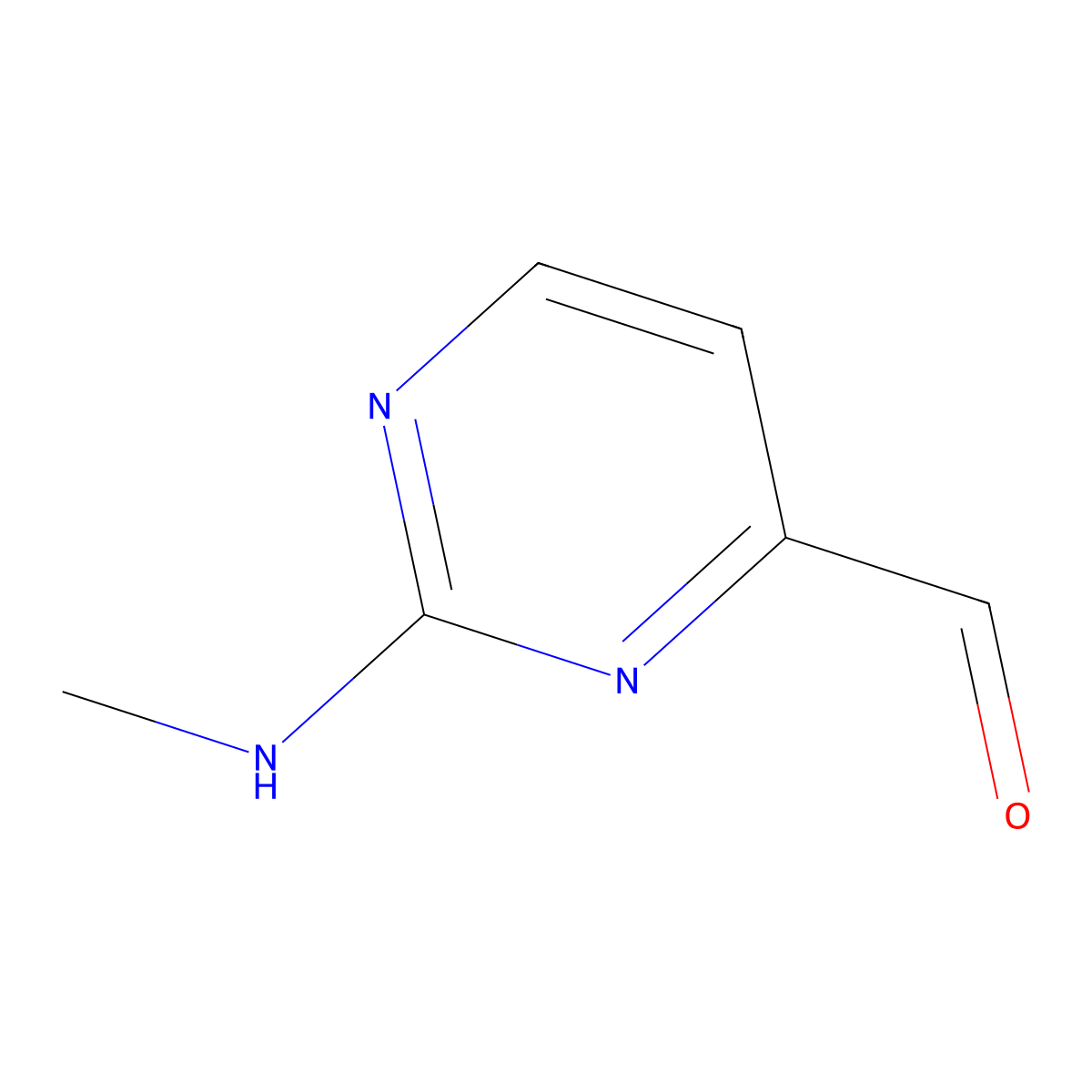 2-(Methylamino)pyrimidine-4-carbaldehyde molecular structure, CAS 180869-39-0