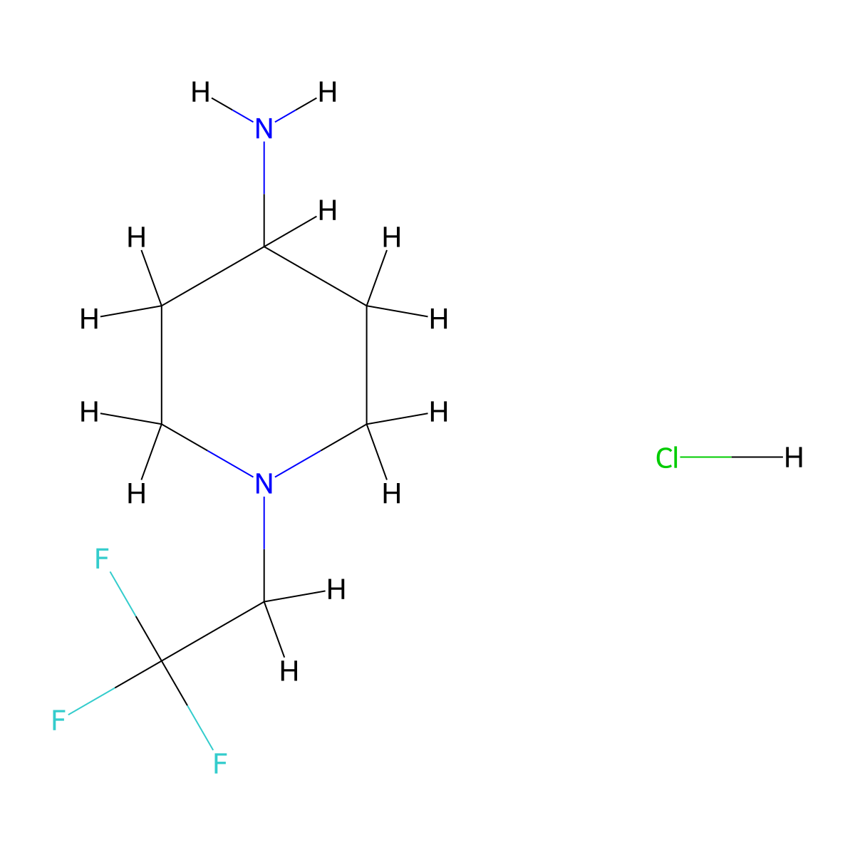 1-(2,2,2-Trifluoroethyl)piperidin-4-amine hydrochloride molecular structure, CAS 180869-49-2