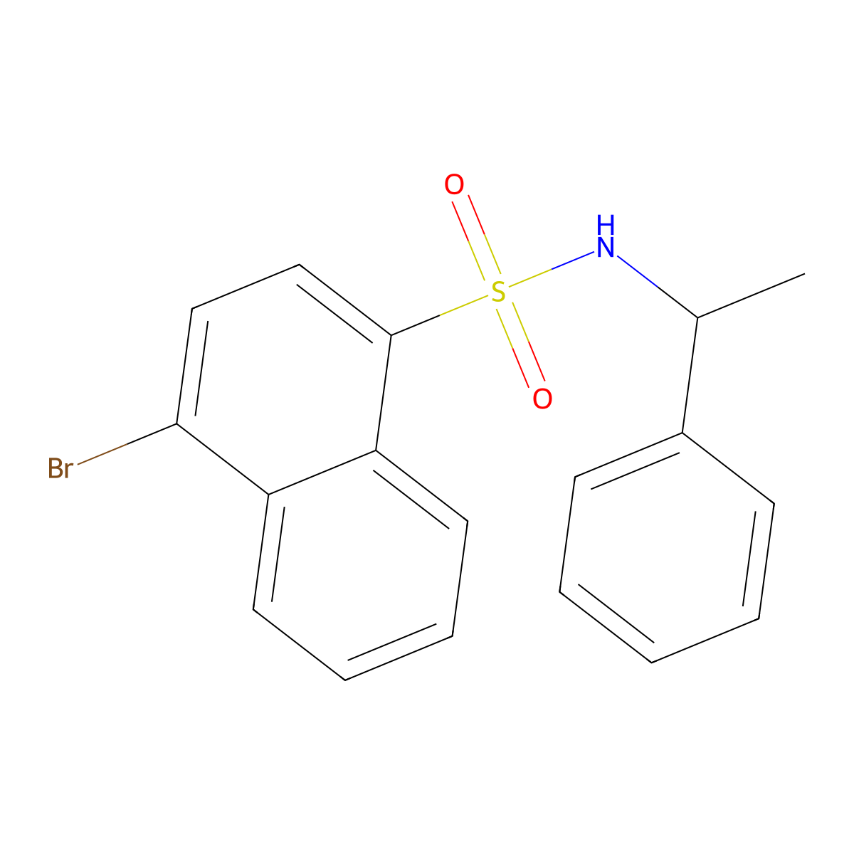 4-bromo-N-(1-phenylethyl)naphthalene-1-sulfonamide molecular structure, CAS 1808694-57-6