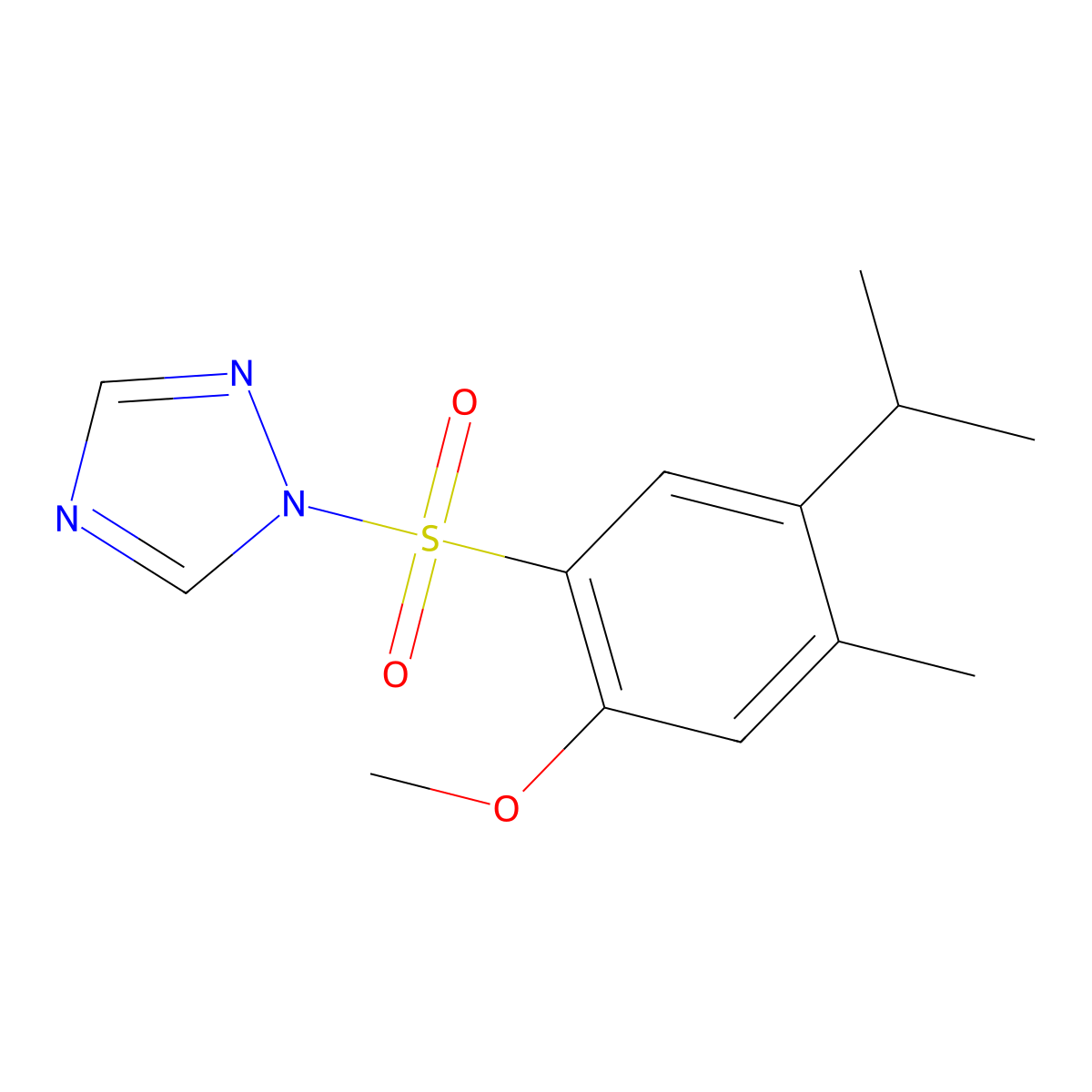 1-[(5-isopropyl-2-methoxy-4-methylphenyl)sulfonyl]-1H-1,2,4-triazole molecular structure, CAS 1808698-92-1