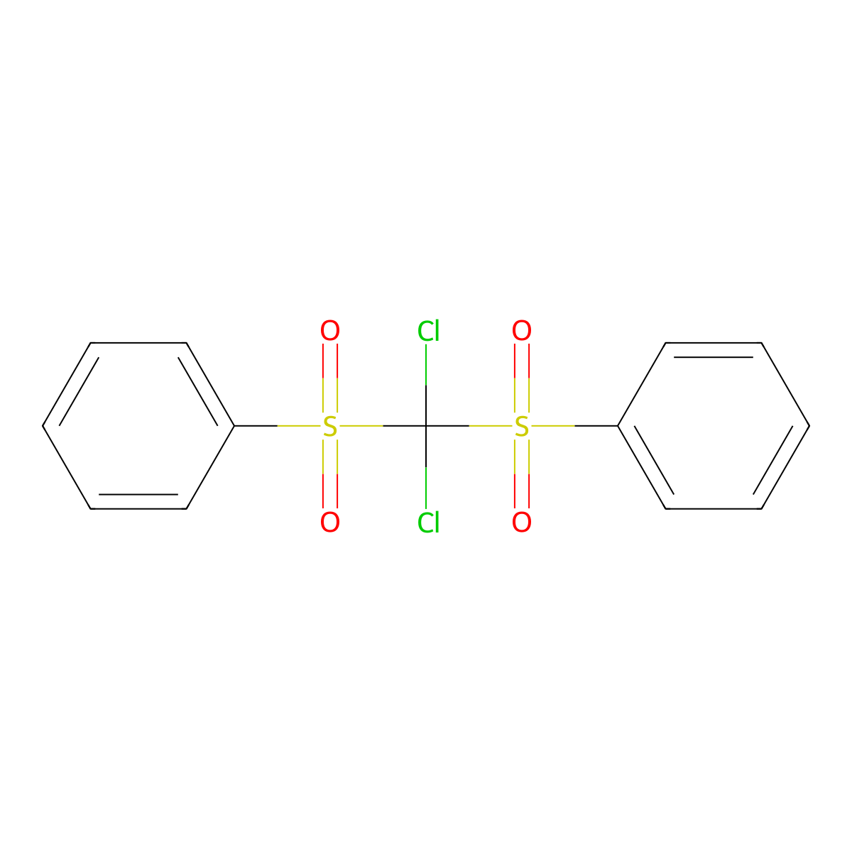 1,1'-[(Dichloromethanediyl)disulfonyl]dibenzene molecular structure, CAS 18087-00-8