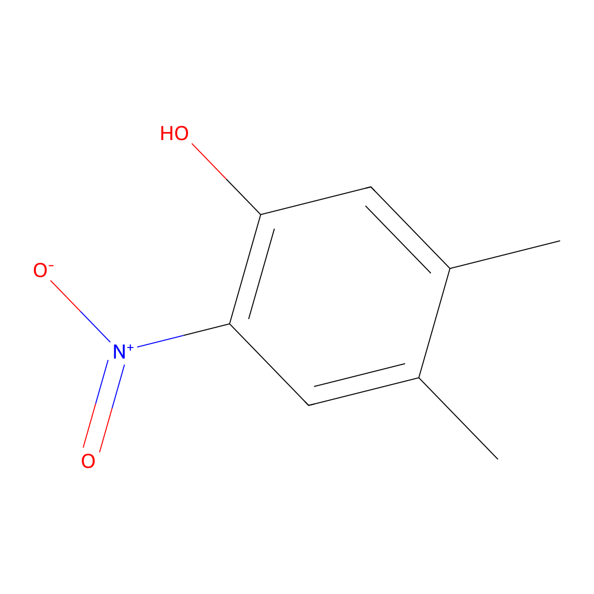 4,5-Dimethyl-2-nitrophenol molecular structure, CAS 18087-10-0
