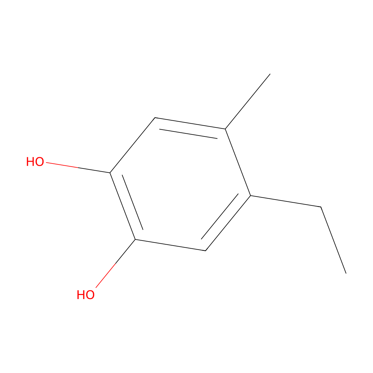 4-Ethyl-5-methylbenzene-1,2-diol molecular structure, CAS 18087-16-6