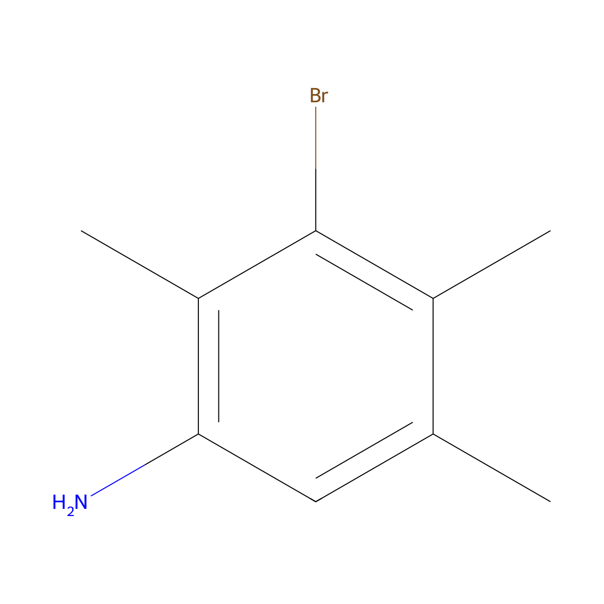 3-Bromo-2,4,5-trimethylaniline molecular structure, CAS 18087-53-1