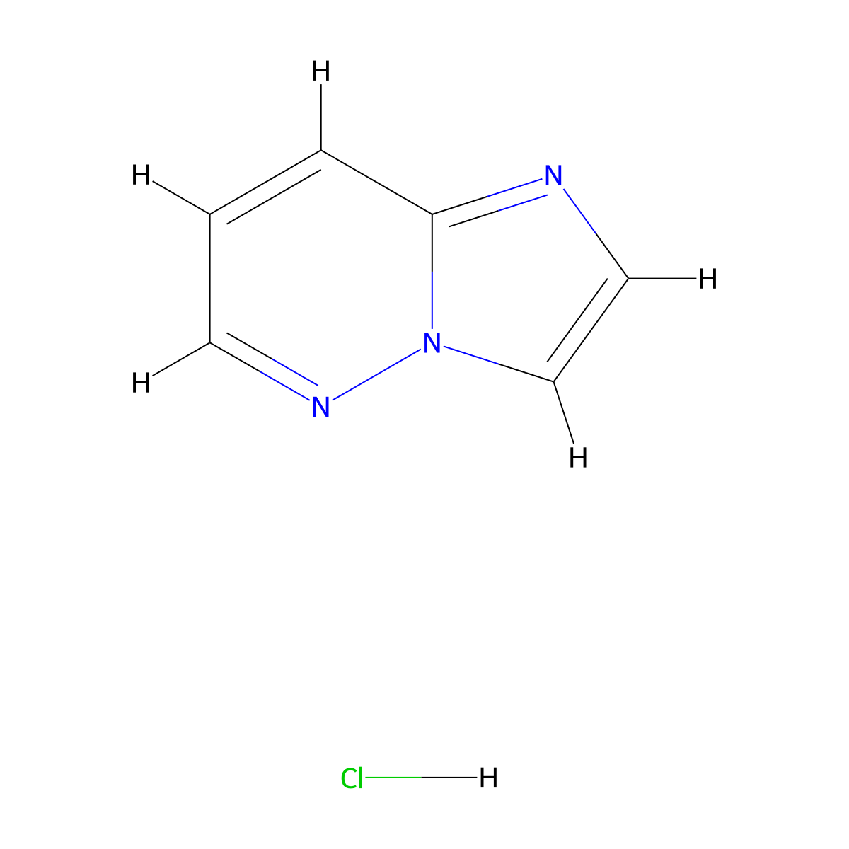 Imidazo(1,2-b)pyridazin hydrochloride molecular structure, CAS 18087-70-2