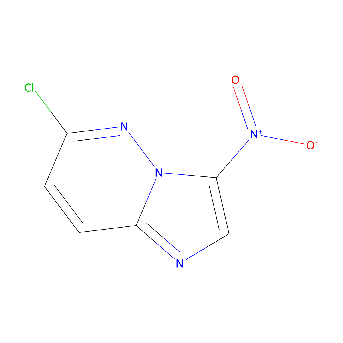 6-Chloro-3-nitro-imidazo(1,2-b)pyridazine molecular structure, CAS 18087-76-8