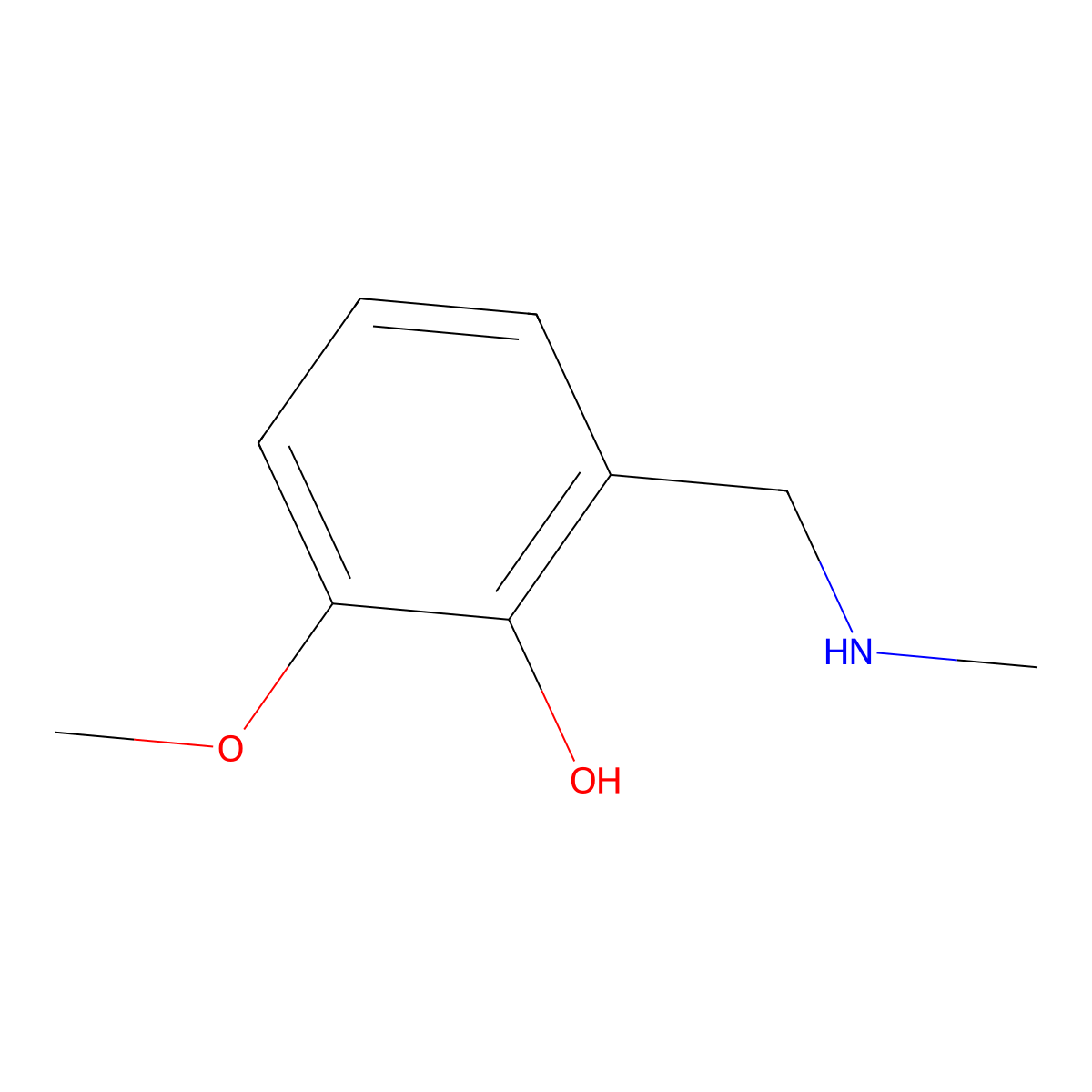 2-Methoxy-6-[(methylamino)methyl]phenol molecular structure, CAS 18087-80-4