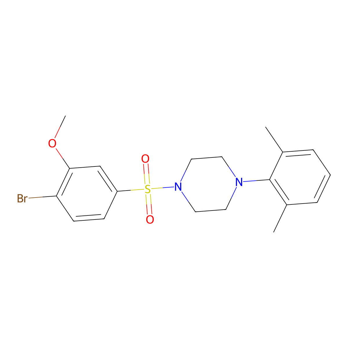 1-(4-Bromo-3-methoxybenzenesulfonyl)-4-(2,6-dimethylphenyl)piperazine molecular structure, CAS 1808707-46-1