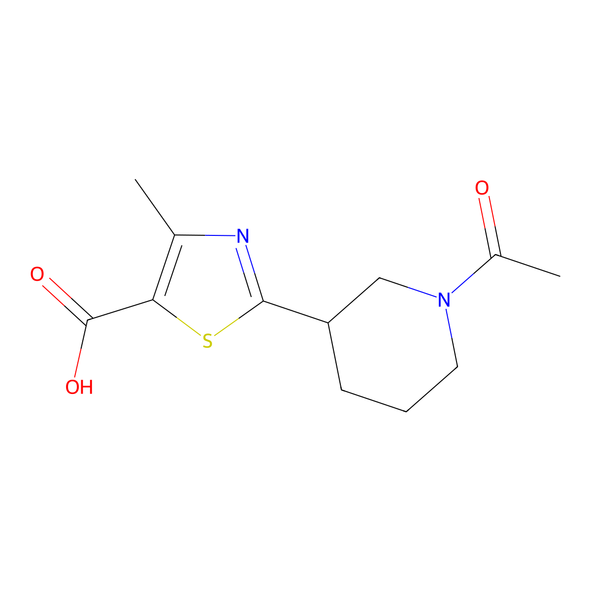 2-(1-Acetylpiperidin-3-yl)-4-methyl-1,3-thiazole-5-carboxylic acid molecular structure, CAS 1808710-87-3