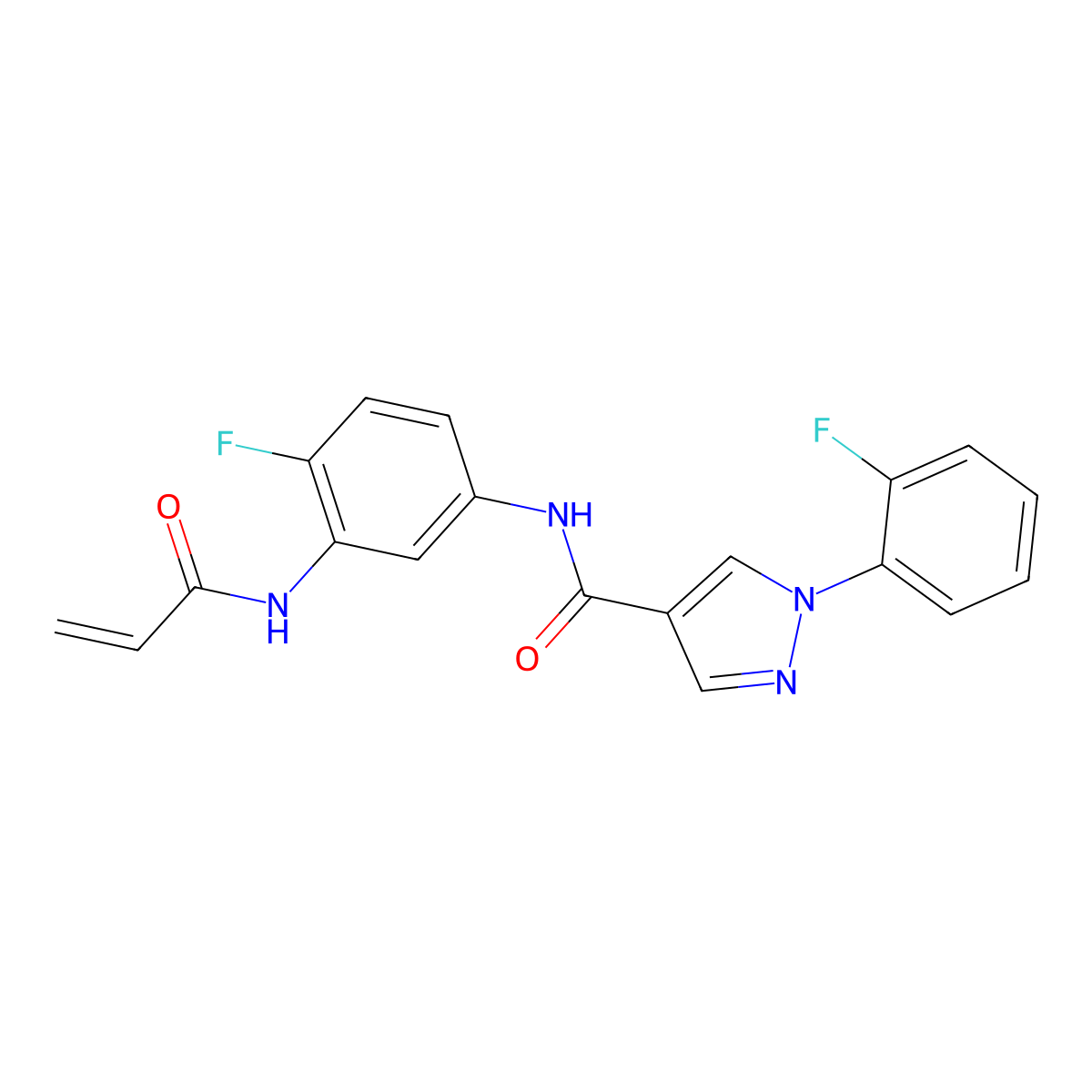 N-[4-fluoro-3-(prop-2-enamido)phenyl]-1-(2-fluorophenyl)-1H-pyrazole-4-carboxamide molecular structure, CAS 1808714-73-9