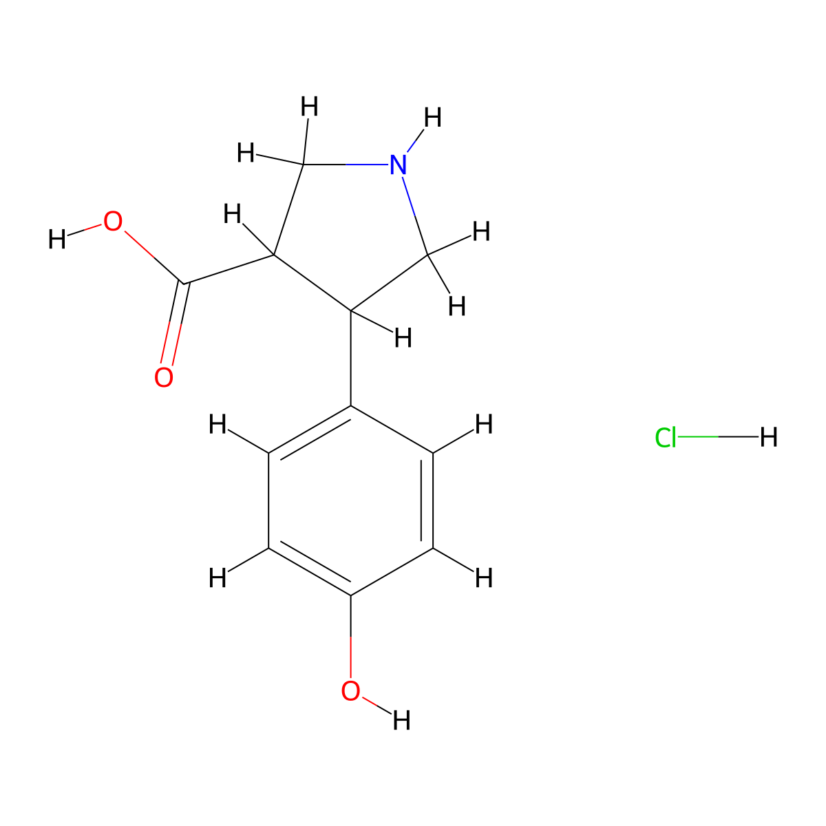 4-(4-Hydroxyphenyl)pyrrolidine-3-carboxylic acid hydrochloride molecular structure, CAS 1808717-05-6