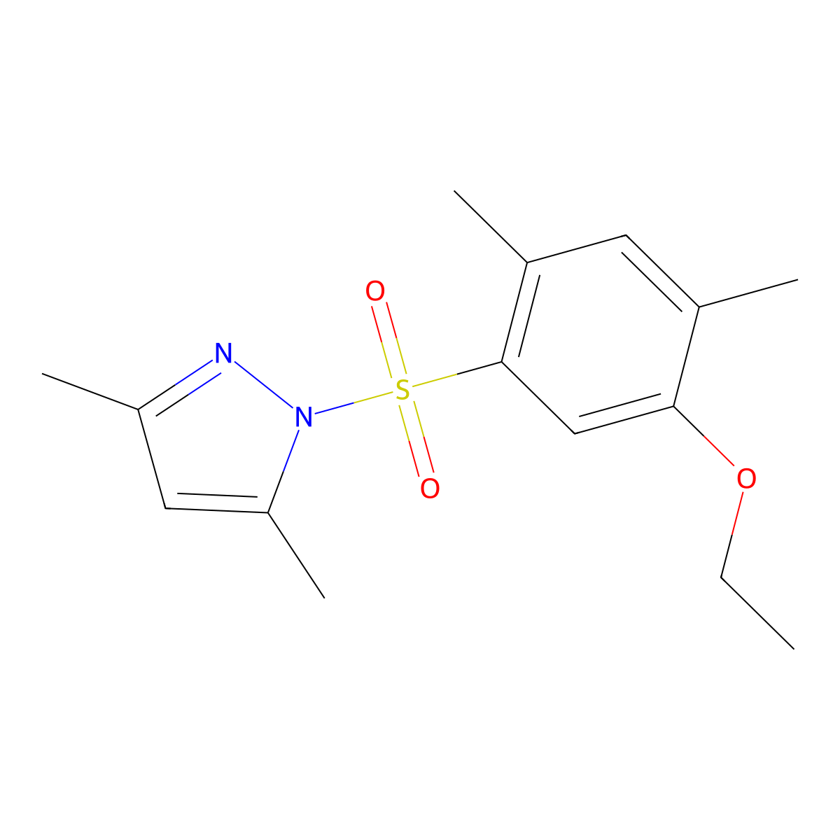 1-(5-ethoxy-2,4-dimethylbenzenesulfonyl)-3,5-dimethyl-1H-pyrazole molecular structure, CAS 1808720-63-9