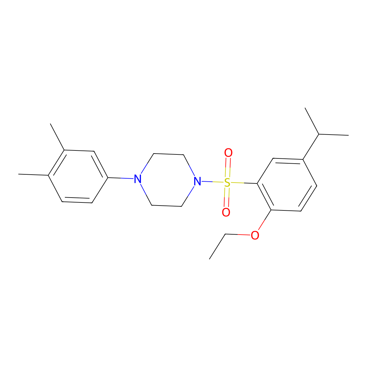 1-(3,4-Dimethylphenyl)-4-[2-ethoxy-5-(propan-2-yl)benzenesulfonyl]piperazine molecular structure, CAS 1808731-23-8