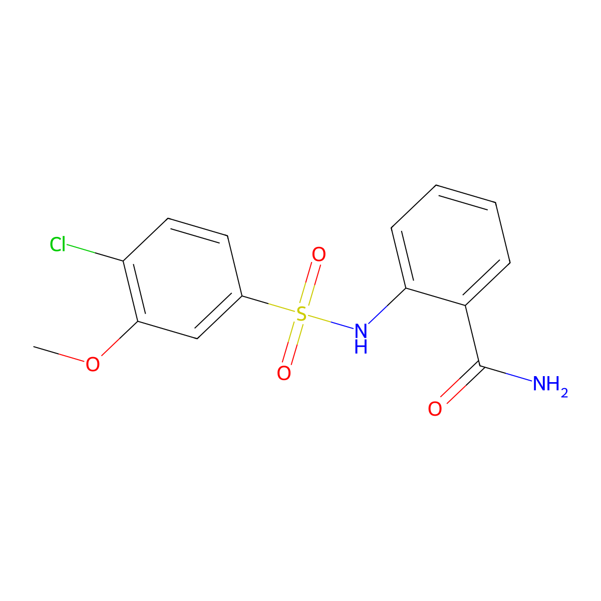 2-(4-Chloro-3-methoxybenzenesulfonamido)benzamide molecular structure, CAS 1808756-72-0