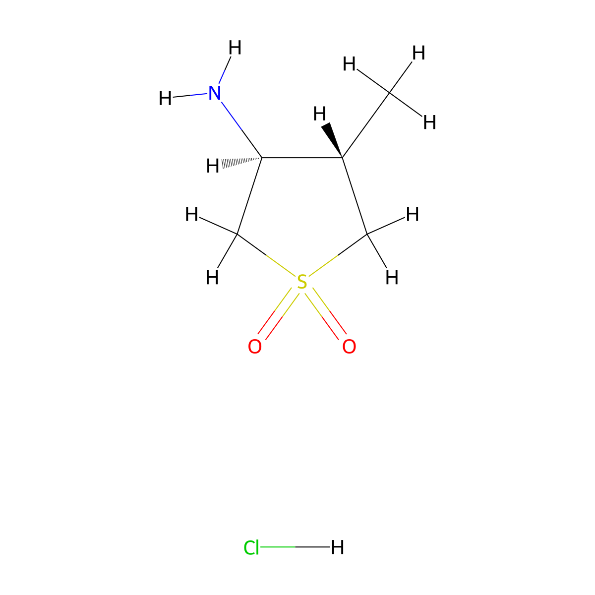 (3S,4S)-3-amino-4-methyl-1lambda6-thiolane-1,1-dione hydrochloride molecular structure, CAS 1808787-92-9