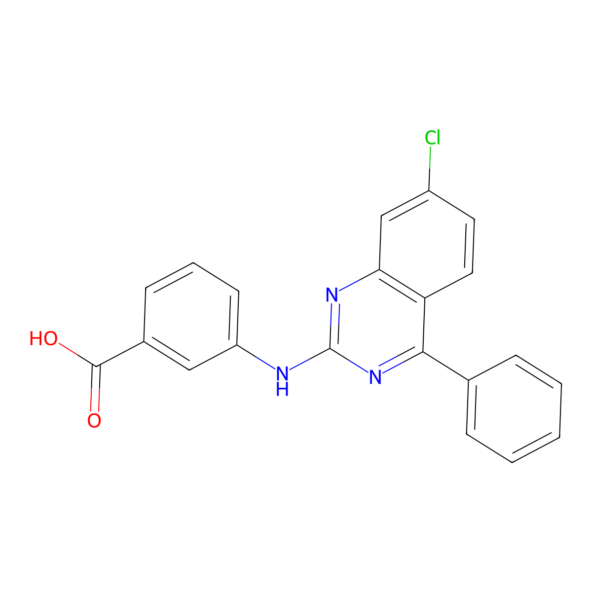 3-[(7-Chloro-4-phenylquinazolin-2-yl)amino]benzoic acid molecular structure, CAS 1808792-12-2