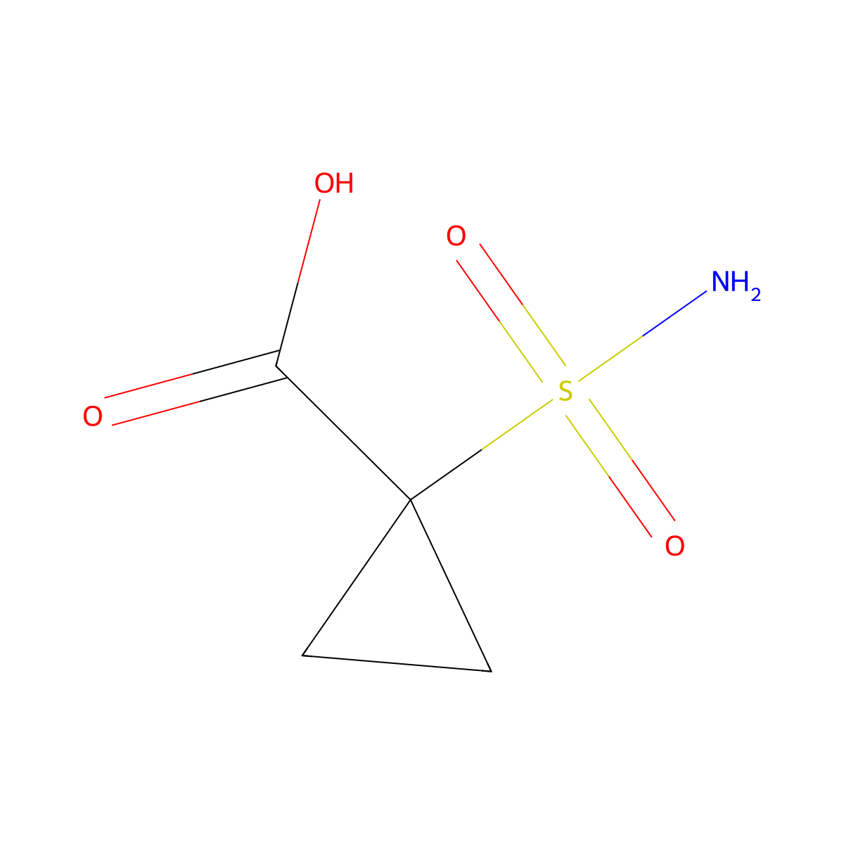 1-Sulfamoylcyclopropane-1-carboxylic acid molecular structure, CAS 1808795-33-6