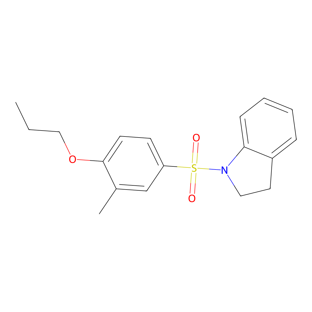 1-(3-methyl-4-propoxybenzenesulfonyl)-2,3-dihydro-1H-indole molecular structure, CAS 1808822-41-4
