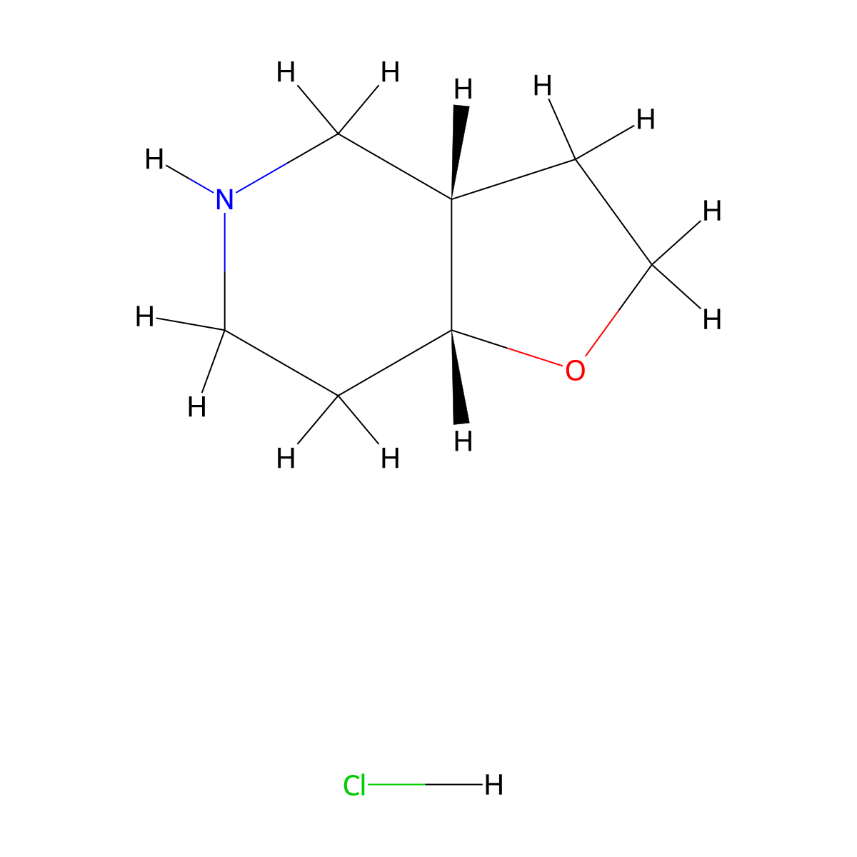 (3aS,7aR)-octahydrofuro[3,2-c]pyridine hydrochloride molecular structure, CAS 1808829-27-7