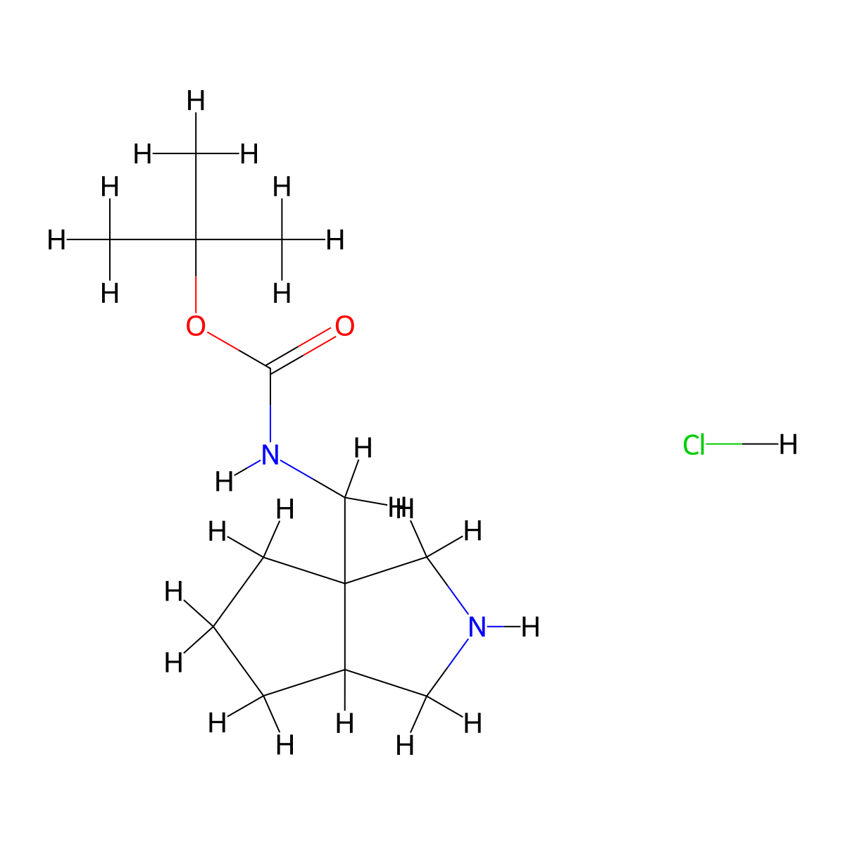 tert-butyl N-({octahydrocyclopenta[c]pyrrol-3a-yl}methyl)carbamate hydrochloride molecular structure, CAS 1808841-90-8
