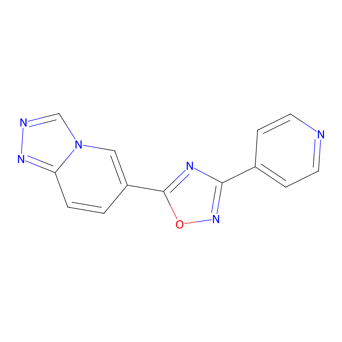 4-(5-{[1,2,4]Triazolo[4,3-a]pyridin-6-yl}-1,2,4-oxadiazol-3-yl)pyridine molecular structure, CAS 1808854-41-2