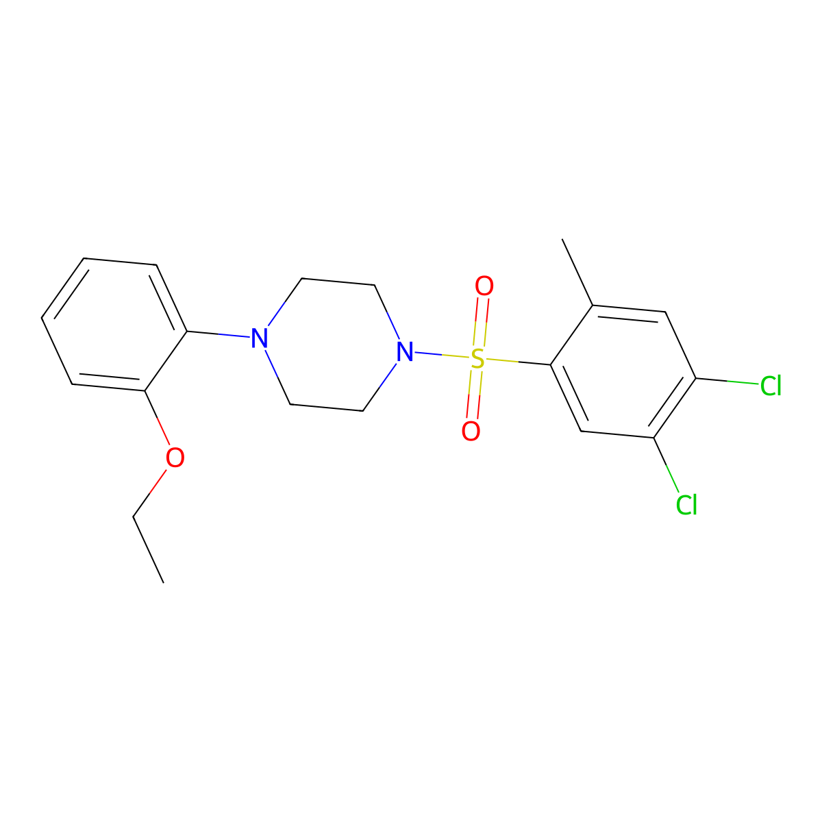 1-(4,5-Dichloro-2-methylbenzenesulfonyl)-4-(2-ethoxyphenyl)piperazine molecular structure, CAS 1808874-96-5
